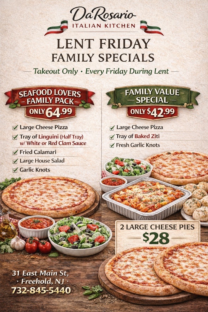 da rosario lent friday family specials 2026